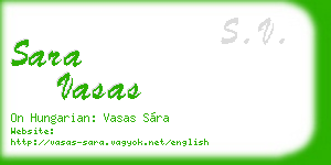 sara vasas business card