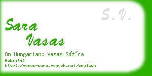 sara vasas business card